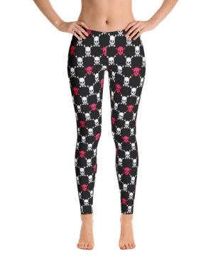 Pink and Black Skull Pattern Leggings