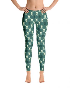 Green Argyle Skull Pattern Leggings