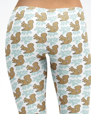 Christmas Squirrels Capri Leggings