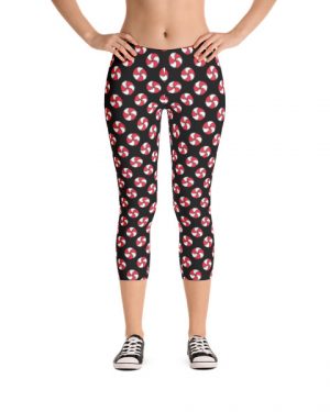 Christmas Candies Black Capri Leggings