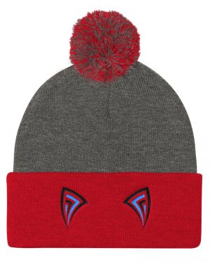 Cat Ears Tattoo Style Pom Pom Knit Cap