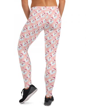 Pink Santa Head Christmas Leggings – Running Costume