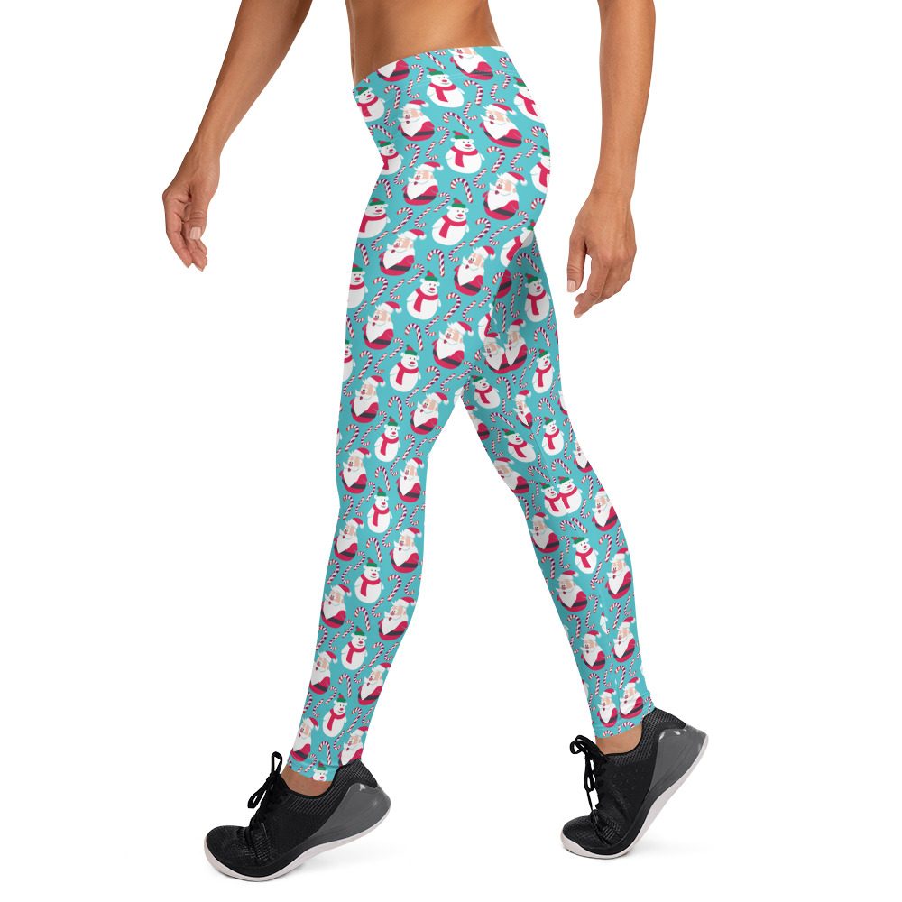 Santas and Snowmen Christmas Leggings - Running Costume - Image 3