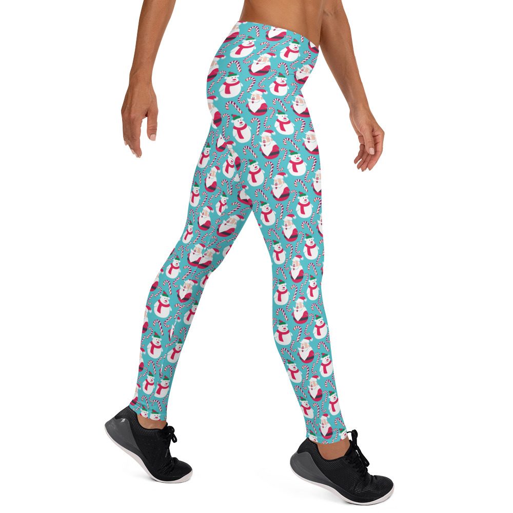 Santas and Snowmen Christmas Leggings - Running Costume - Image 4