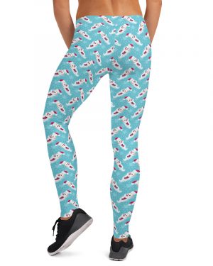 Christmas Leggings Laughing Santa Heads – Running Costume