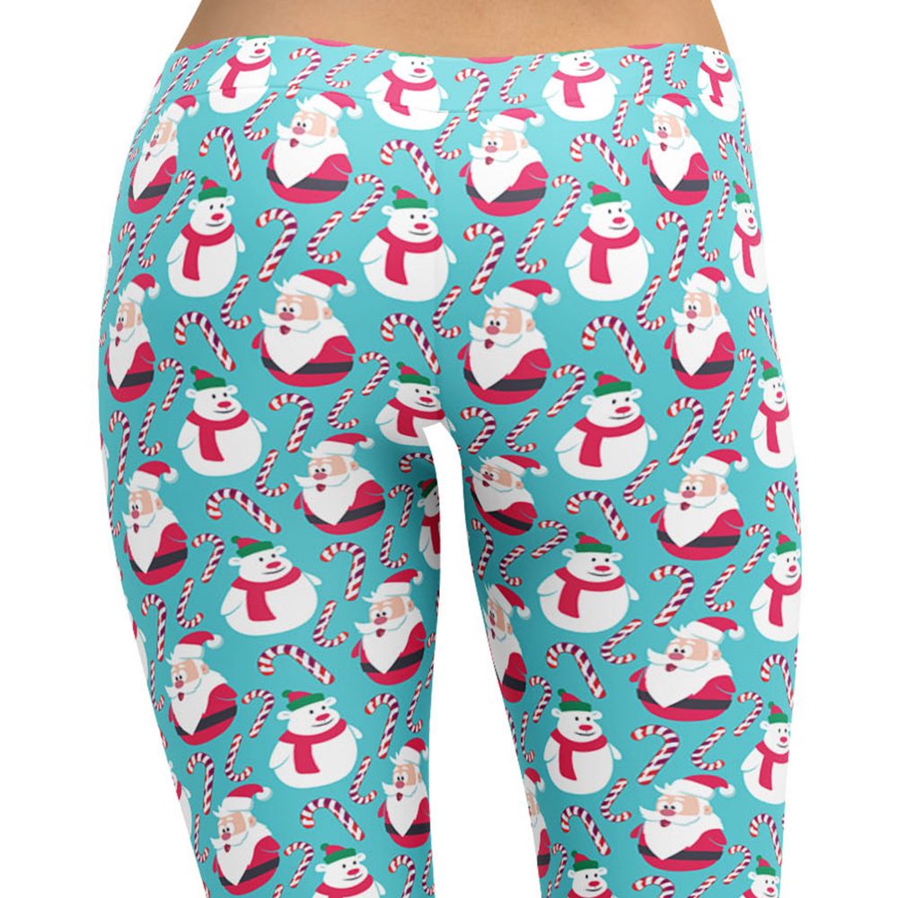 Santas and Snowmen Christmas Leggings - Running Costume