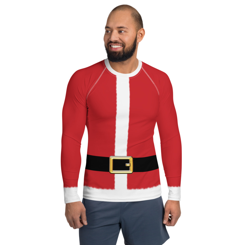 Mrs. Claus Santa Claus Men's Rash Guard Long Sleeve Shirt - Christmas cheapest Festive Funny Workout Running Costume MMA