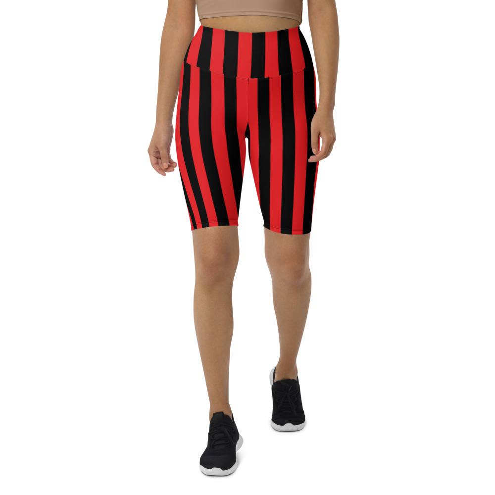 Red and black biker shorts online