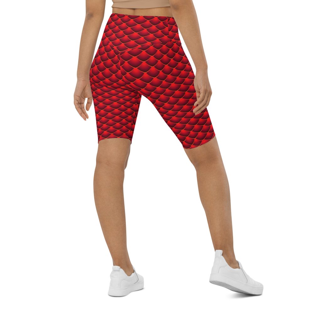 bike shorts, shorts long shorts, high waisted, high waist, slim fit, red dragon costume, reptile costume, Lizard Costume, halloween costume, cosplay costume, rundisney, rundisney costume, activewear costume, dance costume, disneyland costume, festival costume, plus size costume, plus size, Woman's Costume, uv protection, activewear,