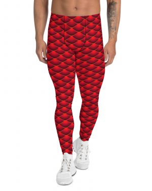 Red Dragon Costume Reptile Scale – Men’s Leggings