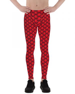 Red Dragon Costume Reptile Scale – Men’s Leggings