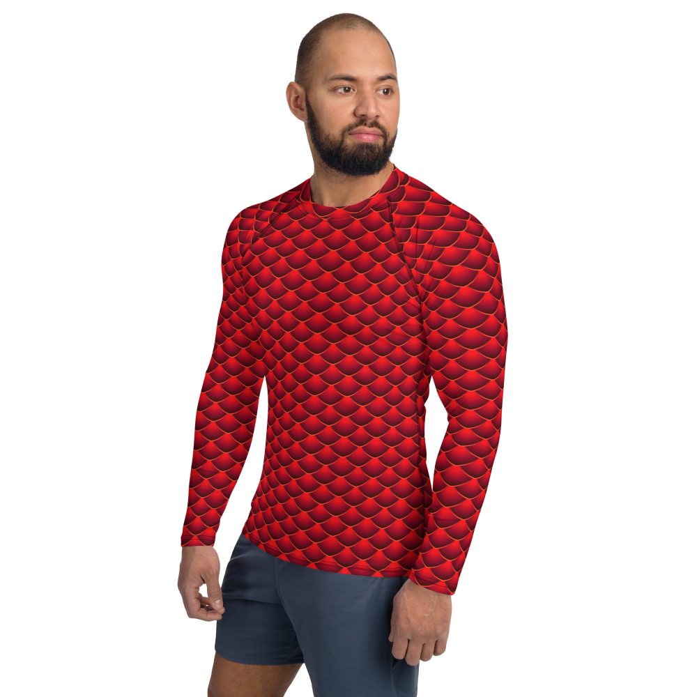 Men's Costume, long sleeve shirt, rashguard, rash guard, uv protection, activewear, swimming shirt, sleeveless, slim fit, red dragon costume, reptile costume, Lizard Costume, halloween costume, cosplay costume, rundisney, rundisney costume, activewear costume, dance costume, disneyland costume, festival costume, plus size costume, plus size