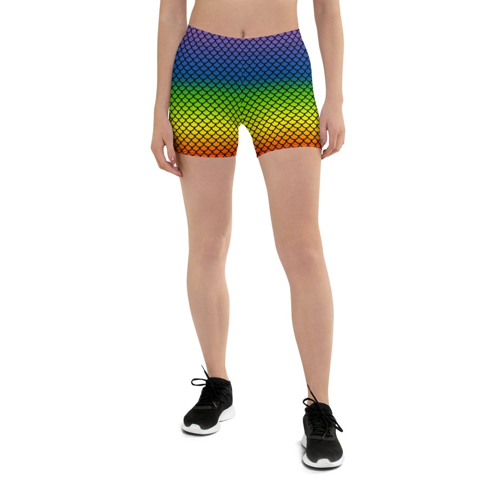 Rainbow, Mermaid, activewear, running costume, costume, rundisney costume, costume, pride, lgbtq, pride costume, women's shorts, shorts,