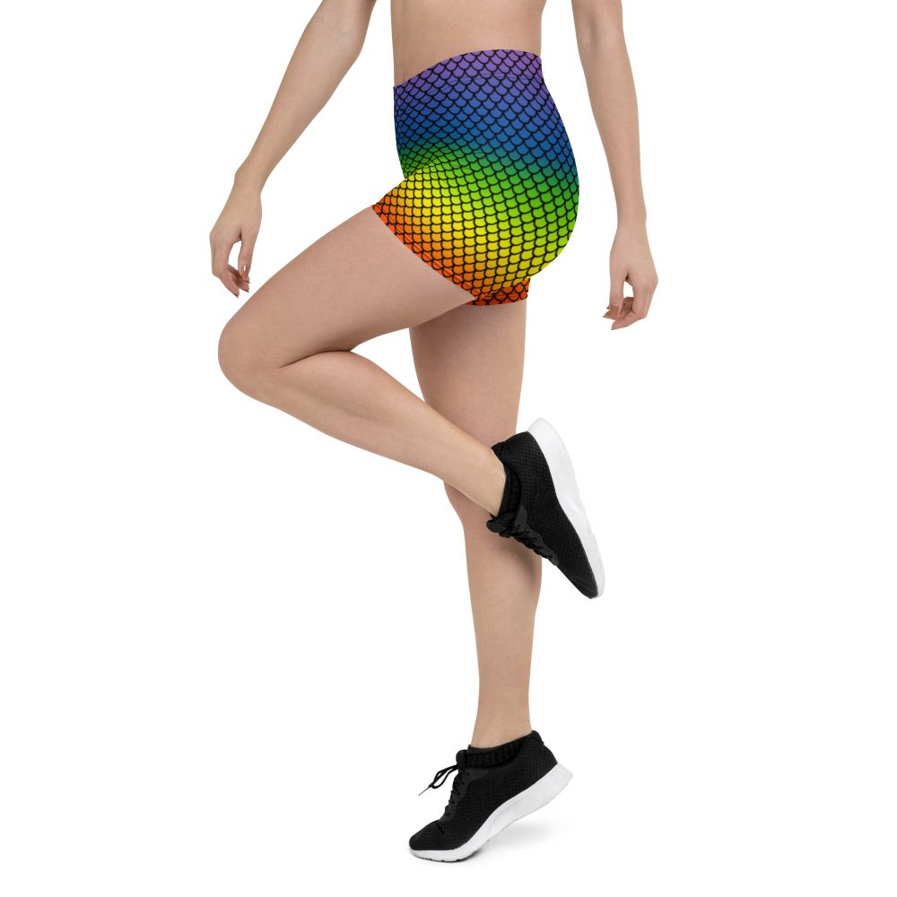 Rainbow, Mermaid, activewear, running costume, costume, rundisney costume, costume, pride, lgbtq, pride costume, women's shorts, shorts,