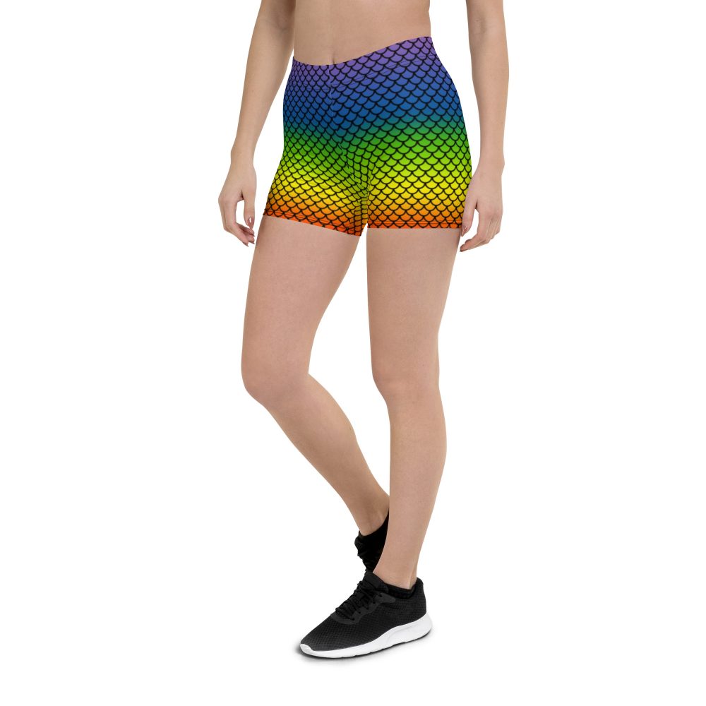 Rainbow, Mermaid, activewear, running costume, costume, rundisney costume, costume, pride, lgbtq, pride costume, women's shorts, shorts,