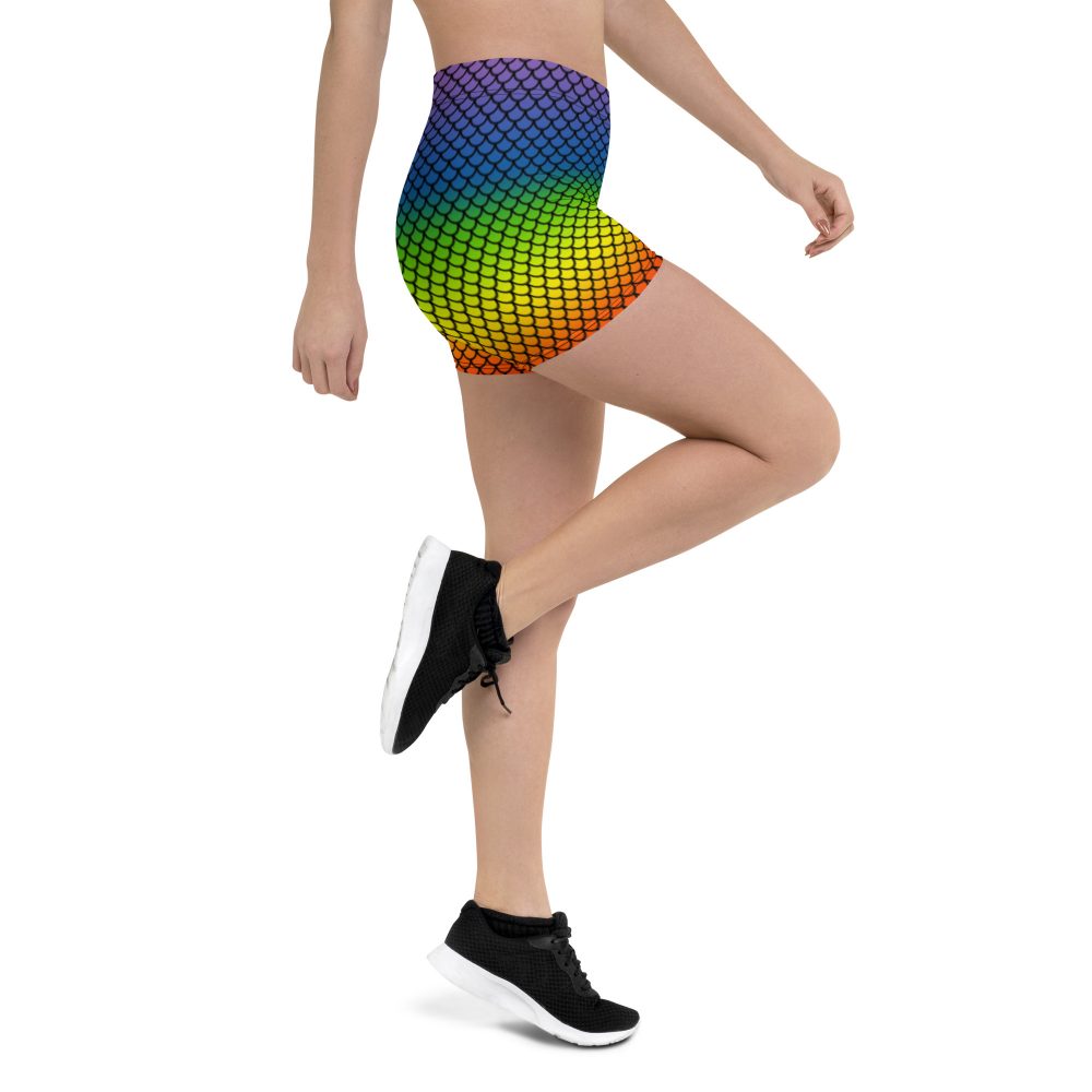 Rainbow, Mermaid, activewear, running costume, costume, rundisney costume, costume, pride, lgbtq, pride costume, women's shorts, shorts,