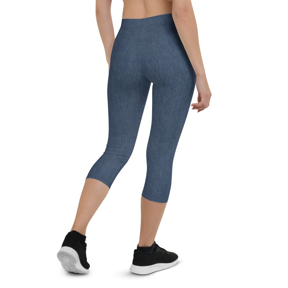 Jeggings - Jean Print Capri Leggings - Image 2