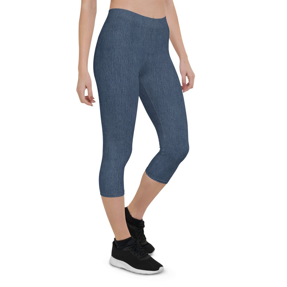 Jeggings - Jean Print Capri Leggings - Image 6