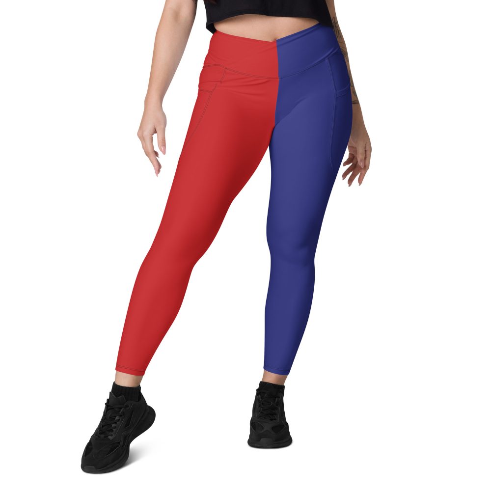 Harley Quinn Halloween Cosplay Squad Costume - Crossover leggings with pockets - Image 4