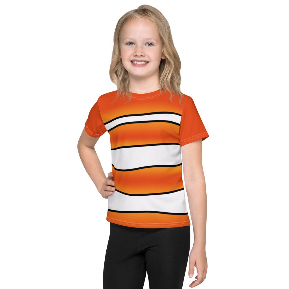 Kid's t-shirt, tshirt, shirt, orange and white striped, Nemo costume, clown fish costume, Cosplay Costume, Halloween Costume, Womans costume, plus size costume, matching costume, men's costume, children's costume, kid's costume, women's costume, girls costume, boys costume, running costume, rundisney, run disney, dance costume, activewear