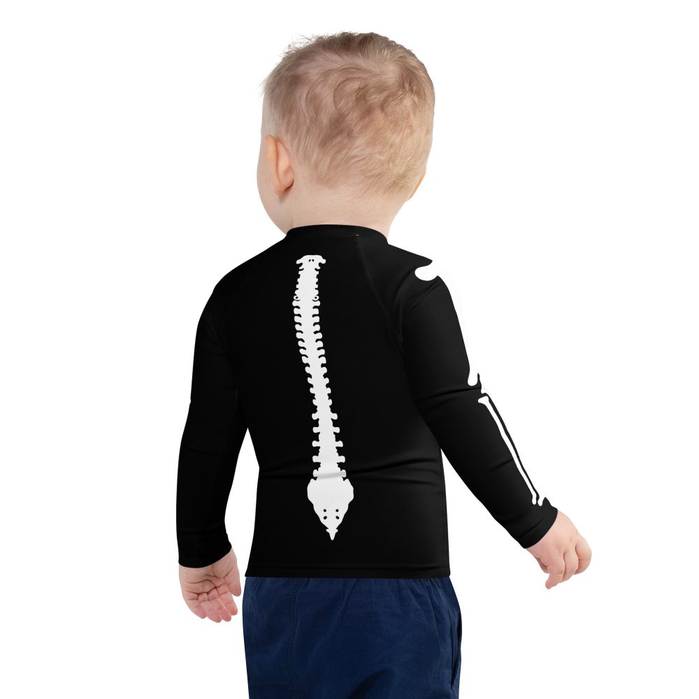 Skeleton Halloween Cosplay Costume Kids Rash Guard - Image 2