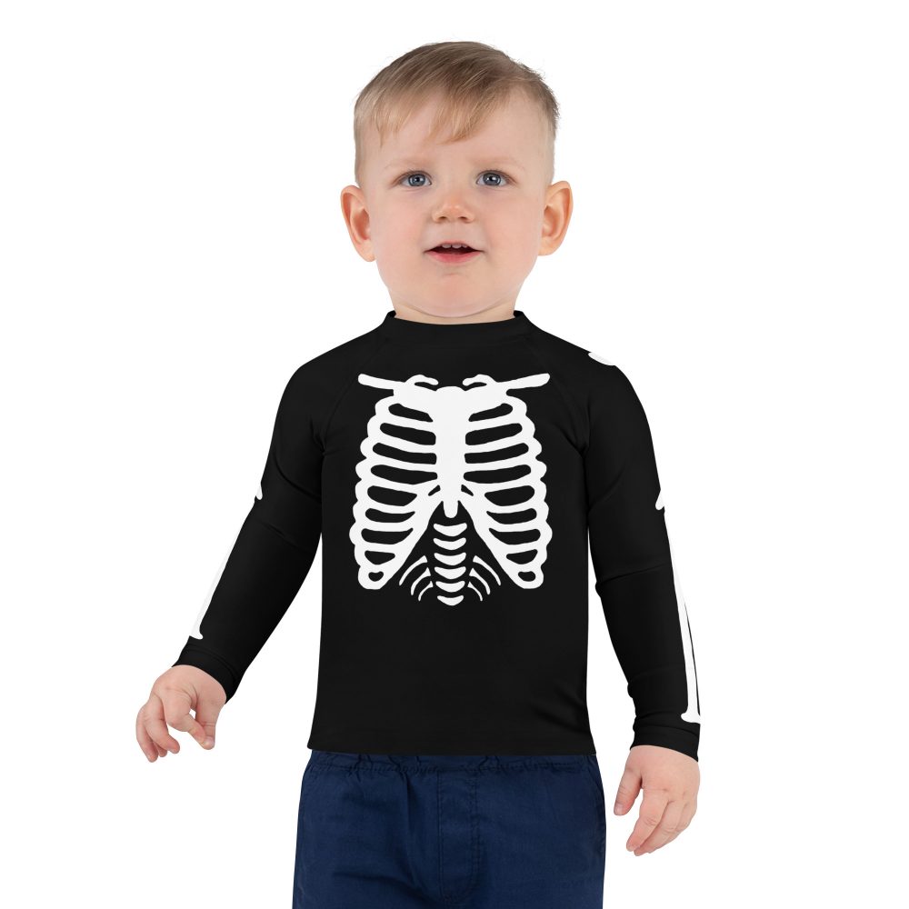 Skeleton Halloween Cosplay Costume Kids Rash Guard