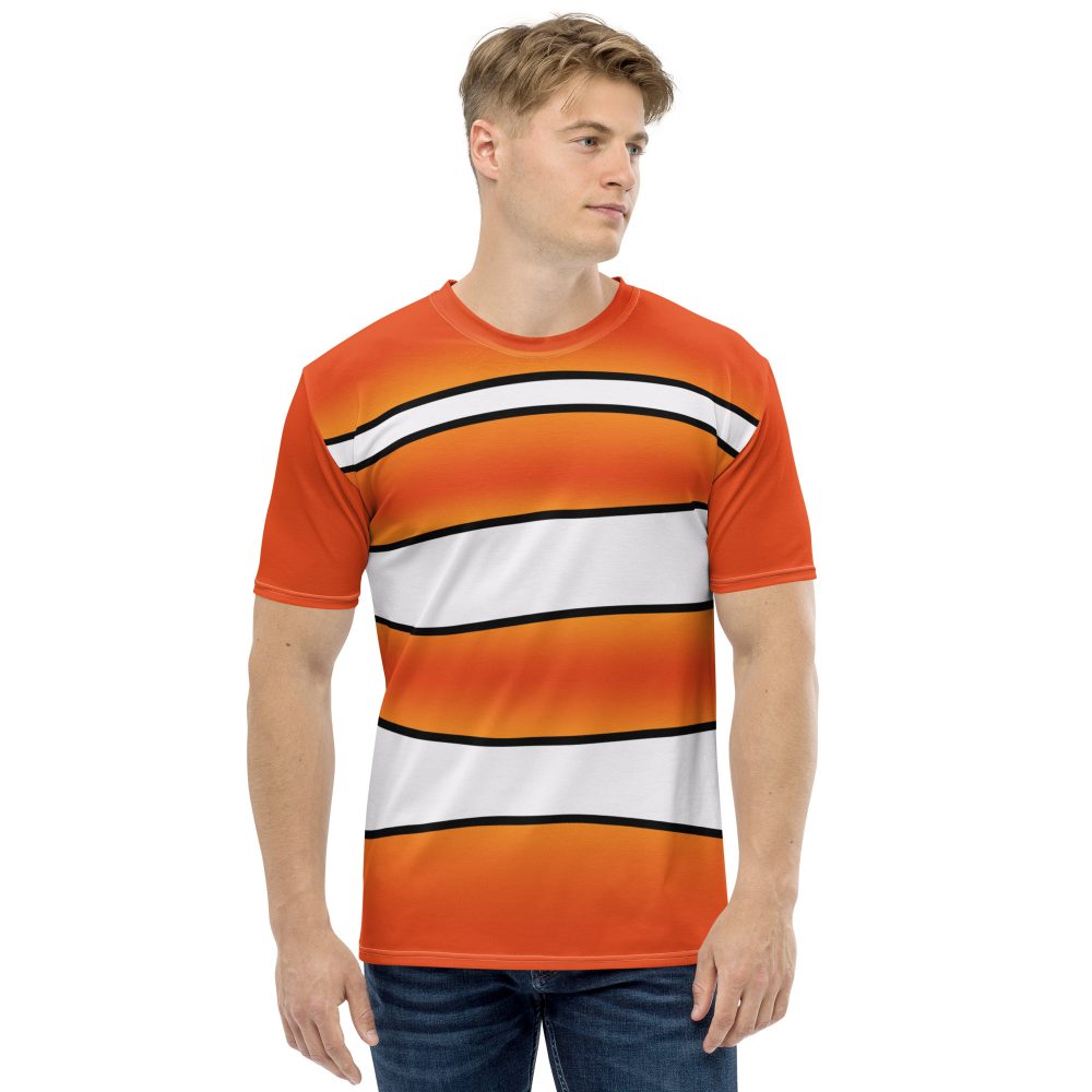 Men's t-shirt, tshirt, shirt, orange and white striped, Nemo costume, clown fish costume, Cosplay Costume, Halloween Costume, Womans costume, plus size costume, matching costume, men's costume, children's costume, kid's costume, women's costume, girls costume, boys costume, running costume, rundisney, run disney, dance costume, activewear