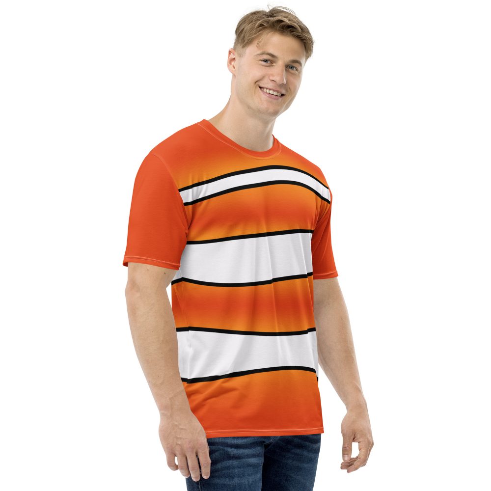 Men's t-shirt, tshirt, shirt, orange and white striped, Nemo costume, clown fish costume, Cosplay Costume, Halloween Costume, Womans costume, plus size costume, matching costume, men's costume, children's costume, kid's costume, women's costume, girls costume, boys costume, running costume, rundisney, run disney, dance costume, activewear