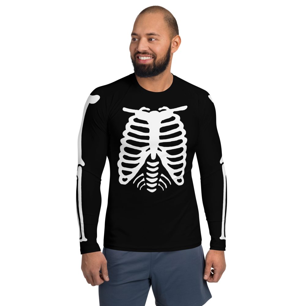 Skeleton Halloween Cosplay Costume Men's Rash Guard