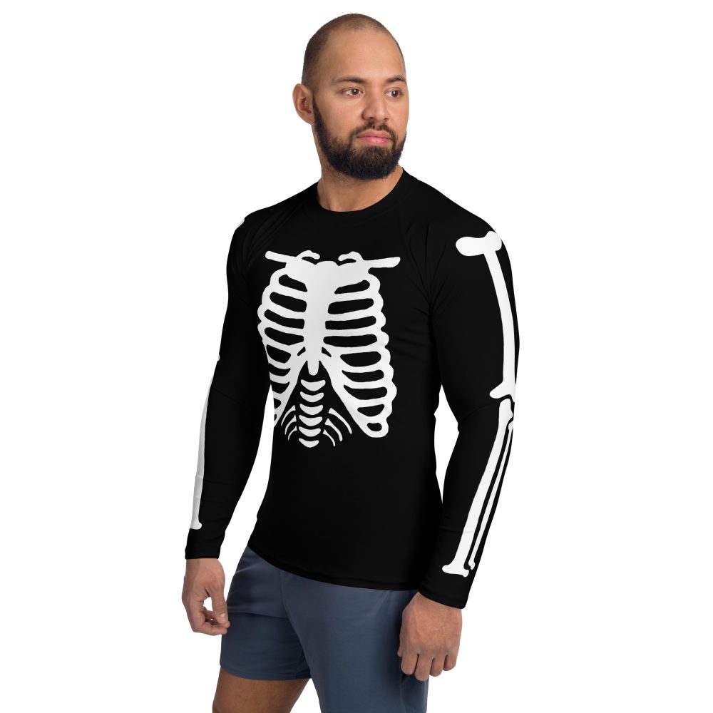 Skeleton Halloween Cosplay Costume Men's Rash Guard - Image 3