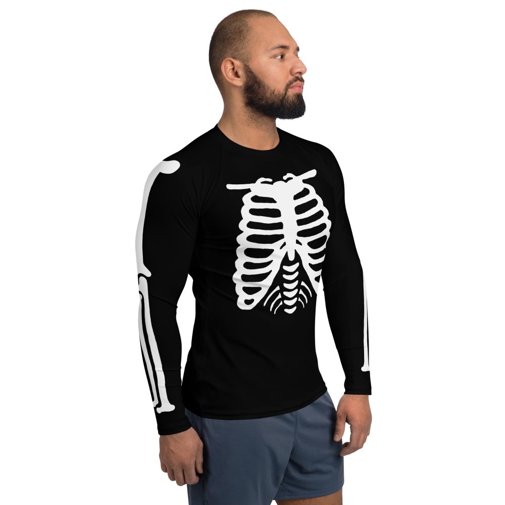 Skeleton Halloween Cosplay Costume Men's Rash Guard - Image 4