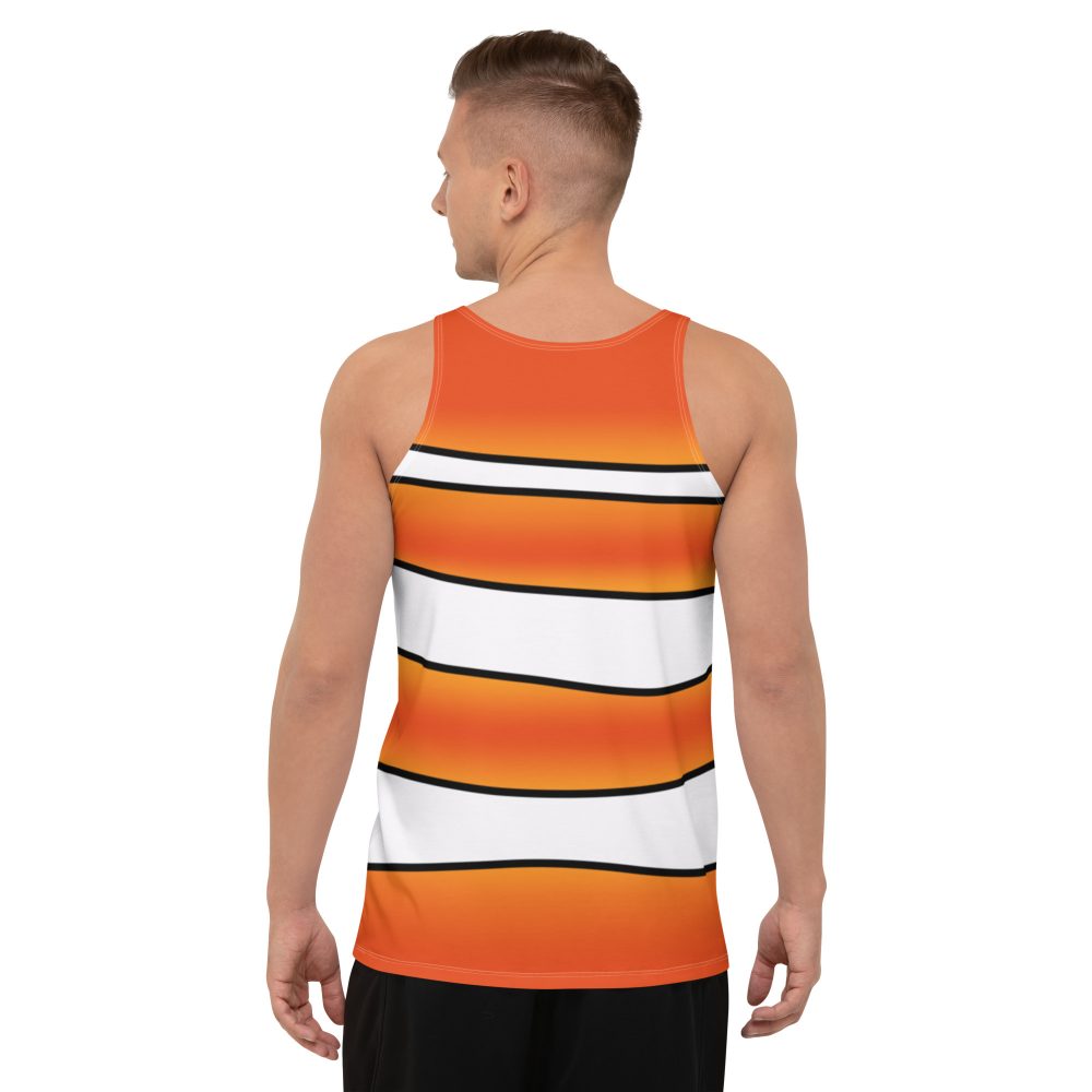 tank top, unisex, shirt, orange and white striped, Nemo costume, clown fish costume, Cosplay Costume, Halloween Costume, Womans costume, plus size costume, matching costume, men's costume, children's costume, kid's costume, women's costume, girls costume, boys costume, running costume, rundisney, run disney, dance costume, activewear