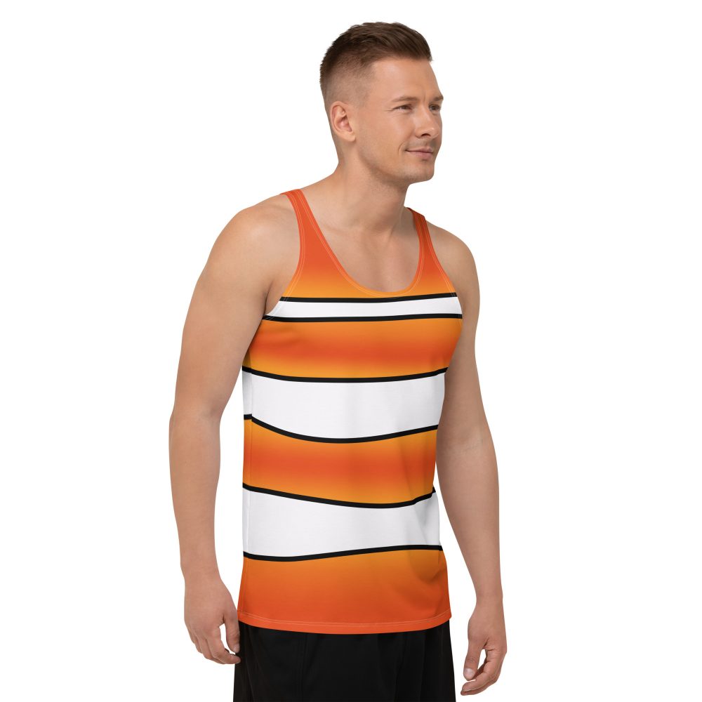 tank top, unisex, shirt, orange and white striped, Nemo costume, clown fish costume, Cosplay Costume, Halloween Costume, Womans costume, plus size costume, matching costume, men's costume, children's costume, kid's costume, women's costume, girls costume, boys costume, running costume, rundisney, run disney, dance costume, activewear