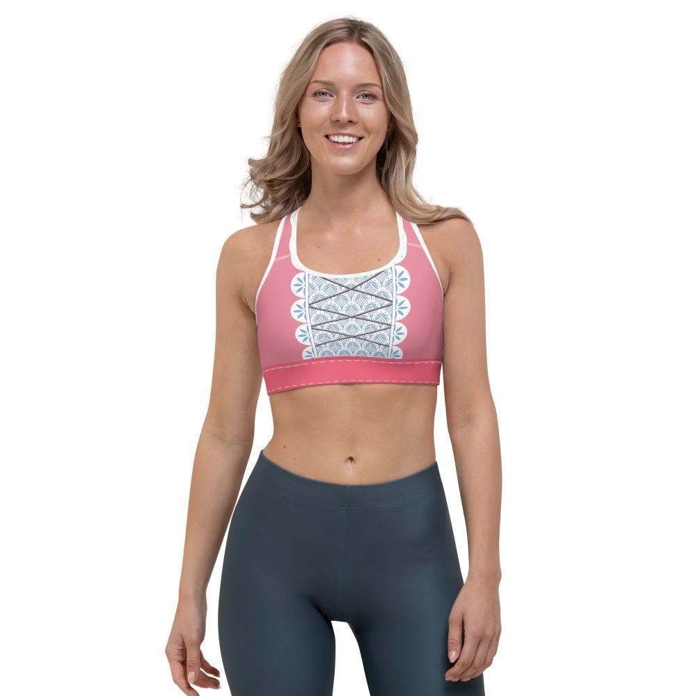 Sports bra, bo peep sports bra, Toy Story Costume, Little Bo Peep, bo peep costume, uv protection, swim costume, Cosplay Costume, Halloween Costume, Womans costume, plus size costume, matching costume, men's costume, children's costume, kid's costume, women's costume, girls costume, boys costume, running costume, rundisney, run disney, dance costume, activewear