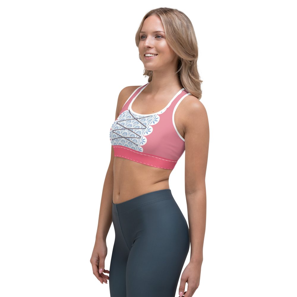 Sports bra, bo peep sports bra, Toy Story Costume, Little Bo Peep, bo peep costume, uv protection, swim costume, Cosplay Costume, Halloween Costume, Womans costume, plus size costume, matching costume, men's costume, children's costume, kid's costume, women's costume, girls costume, boys costume, running costume, rundisney, run disney, dance costume, activewear