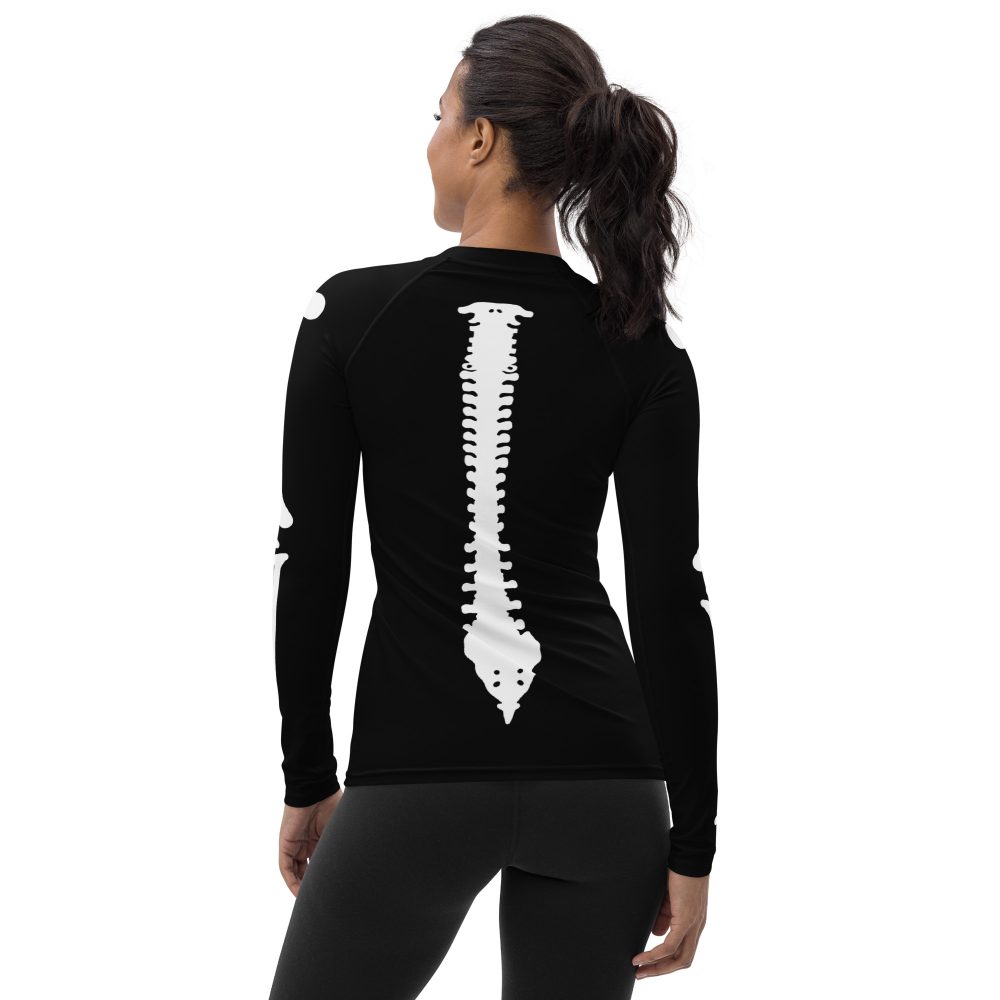 Pregnant Skeleton Baby Boy Halloween Cosplay Costume Women's Rash Guard - Image 2