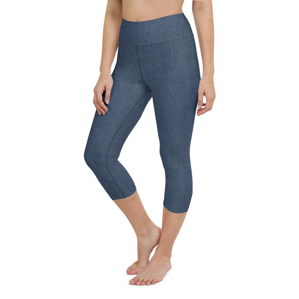 Jeggings - Jean Print Yoga Capri Leggings - Image 3