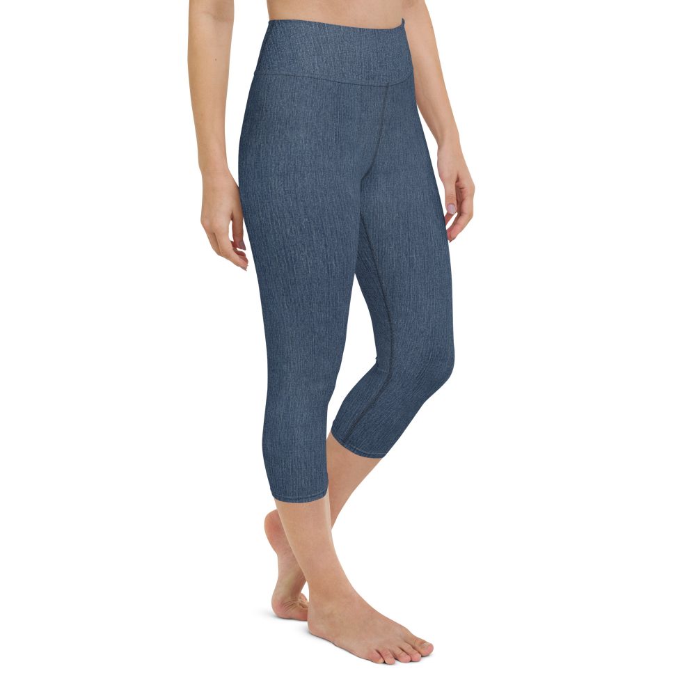 Jeggings - Jean Print Yoga Capri Leggings - Image 5