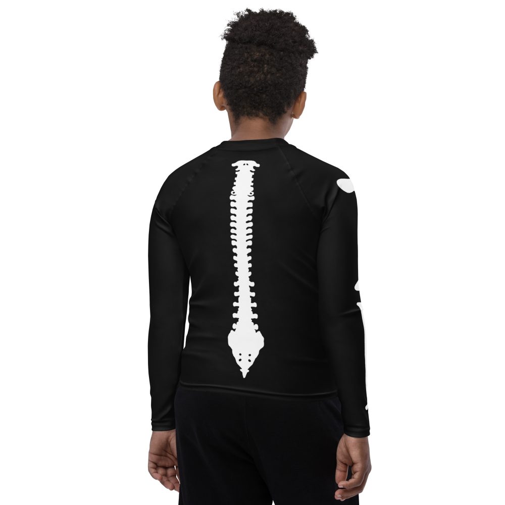 Skeleton Halloween Cosplay Costume Youth Rash Guard - Image 2