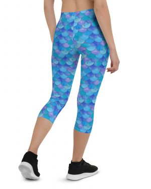 Sea Monster Mermaid Halloween Cosplay Costume Capri Leggings