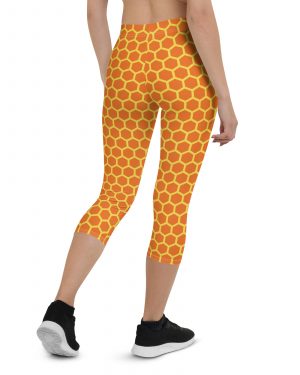 Honey Comb Halloween Cosplay Costume Capri Leggings