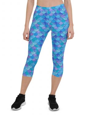 Sea Monster Mermaid Halloween Cosplay Costume Capri Leggings