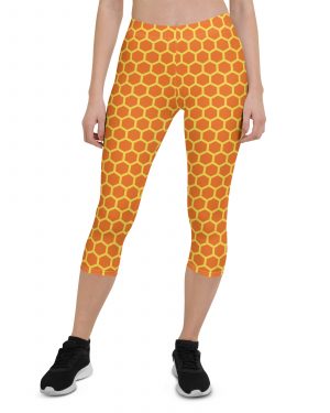 Honey Comb Halloween Cosplay Costume Capri Leggings