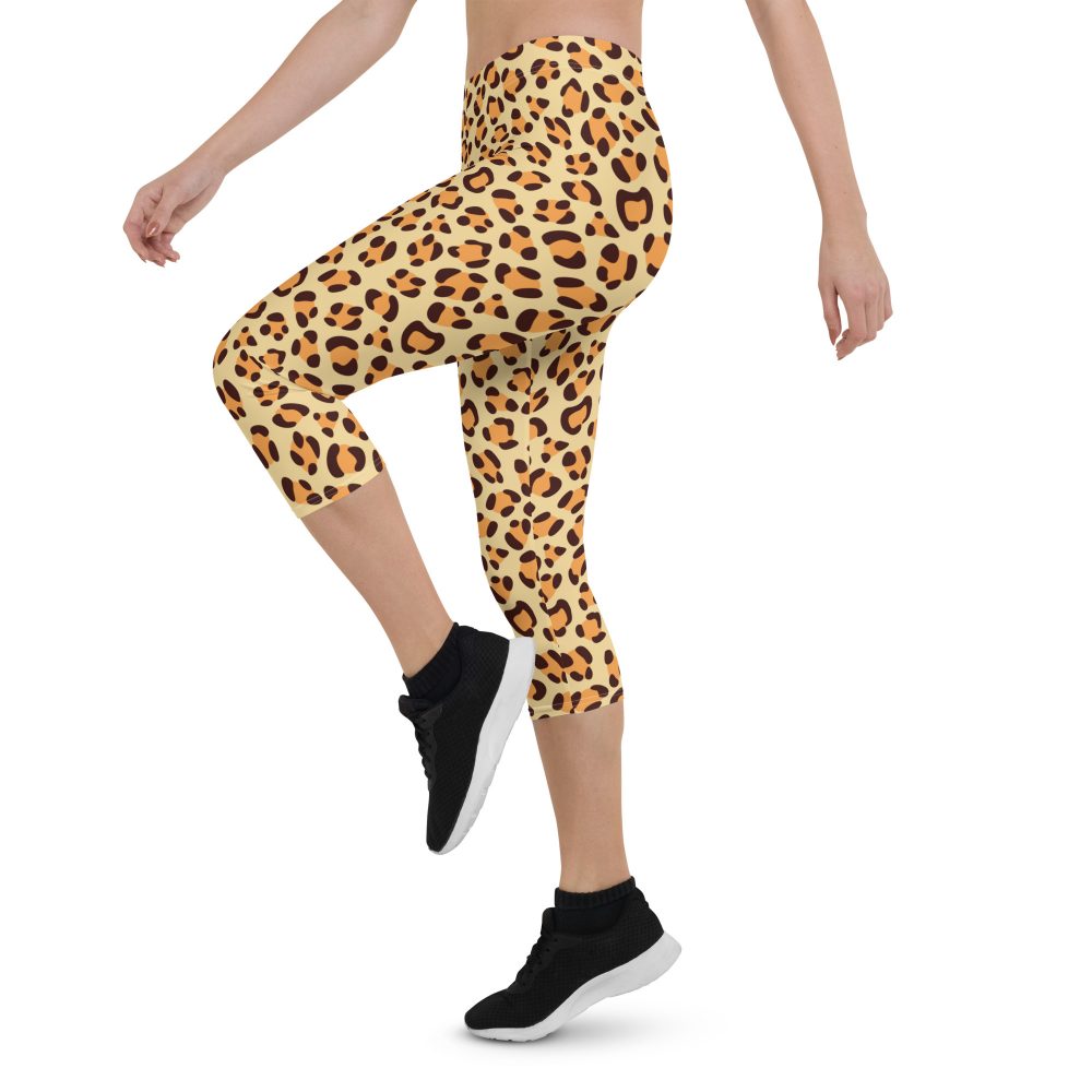 Leopard Jaguar Halloween Cosplay Costume Capri Leggings - Image 3