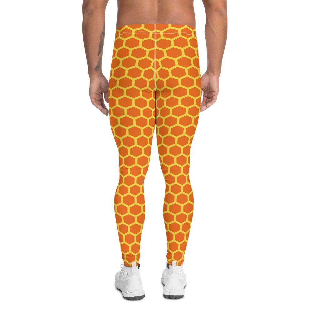 honeycome costume, beekeeper costume, winnie the pooh honey pot costume, activewear, running, rundisney, rundisney costume, dance costume, men's costume, uv protection, men's leggings, leggings, meggings, polyester, spandex, gusset