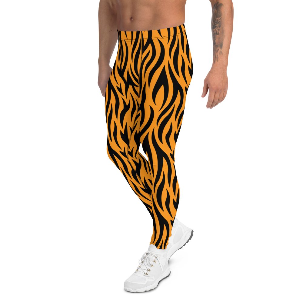 tiger costume, rajah costume, activewear, running, rundisney, rundisney costume, dance costume, men's costume, uv protection, men's leggings, leggings, meggings, polyester, spandex, gusset