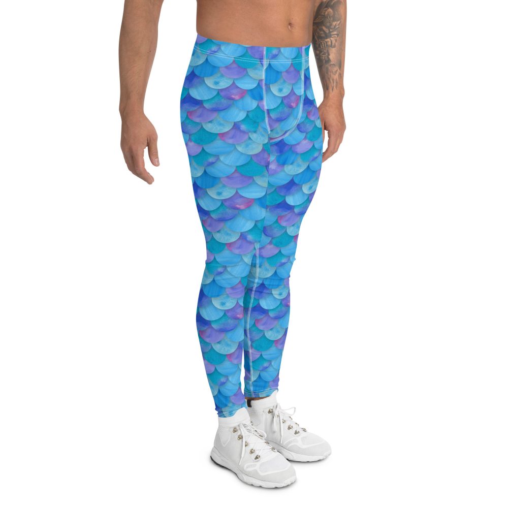 mermaid costume, sea monster costume, alberto costume, merman, activewear, running, rundisney, rundisney costume, dance costume, men's costume, uv protection, men's leggings, leggings, meggings, polyester, spandex, gusset