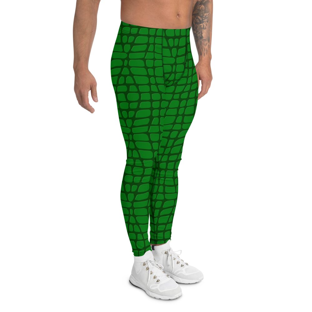 crocodile costume, alligator costume, reptile skin, activewear, running, rundisney, rundisney costume, dance costume, men's costume, uv protection, men's leggings, leggings, meggings, polyester, spandex, gusset