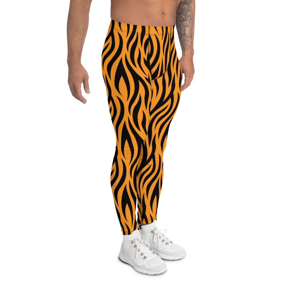 tiger costume, rajah costume, activewear, running, rundisney, rundisney costume, dance costume, men's costume, uv protection, men's leggings, leggings, meggings, polyester, spandex, gusset