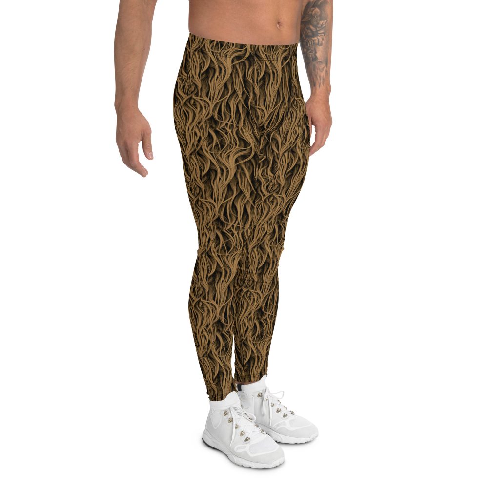 big foot costume, sasquatch, brown Hair costume, fur costume, activewear, running, rundisney, rundisney costume, dance costume, men's costume, uv protection, men's leggings, leggings, meggings, polyester, spandex, gusset